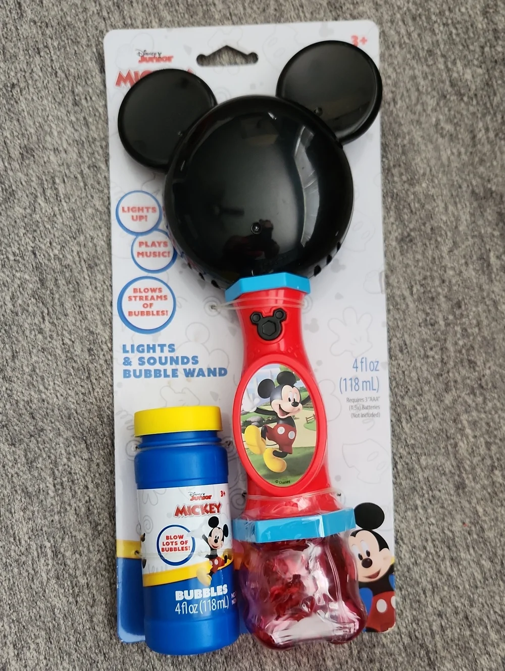 Disney Mickey Mouse Red, Black & Blue Light-Up Bubble Wand